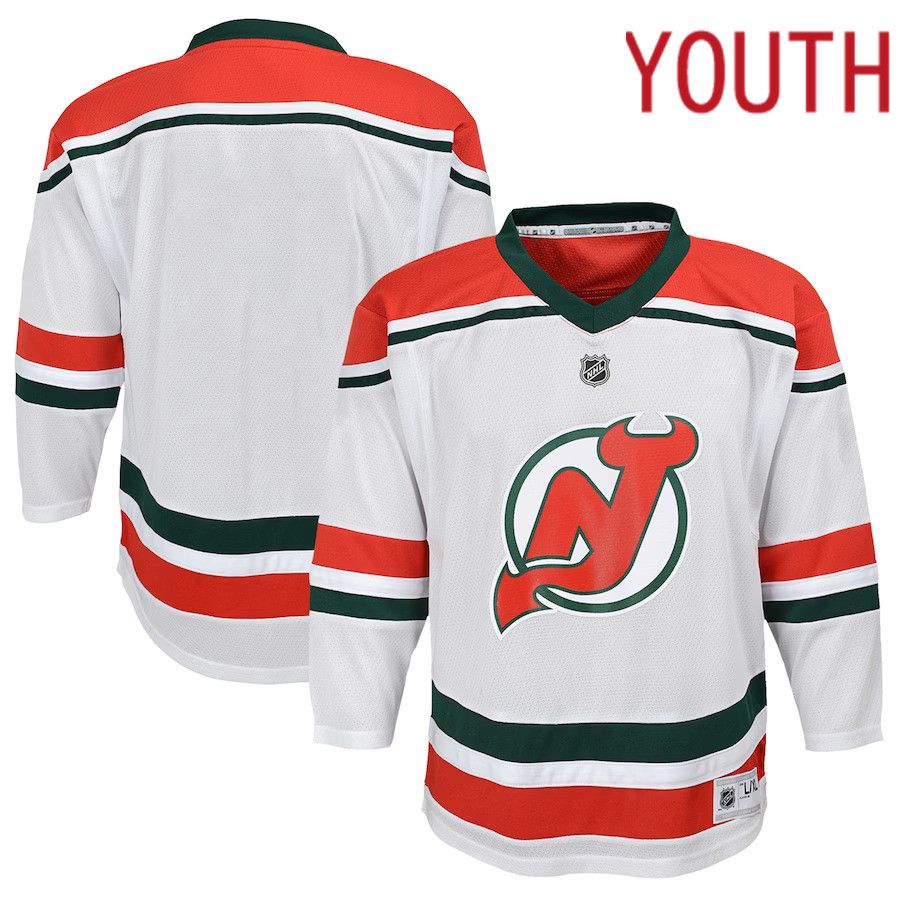 Youth New Jersey Devils White 2022-23 Heritage Replica NHL Jersey->youth nhl jersey->Youth Jersey